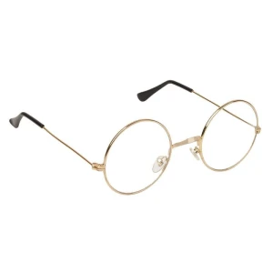 Unisex Clear Golden Round Sunglass