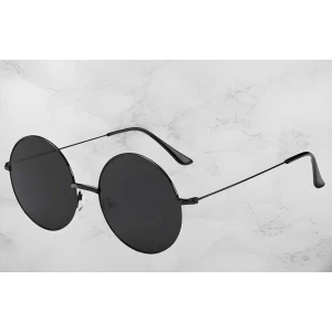 Unisex Black Round Sunglass