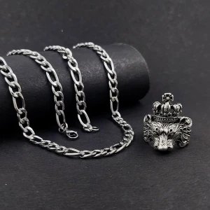 New Alloy Silver Plated Chain With Finger Ring