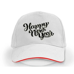 Plain Unisex Happy New Year Cap - White (BHC-2263478)