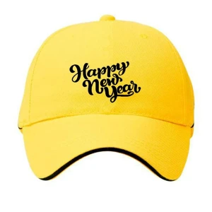 Plain Unisex Happy New Year Cap - Yellow (BHC-2263480)