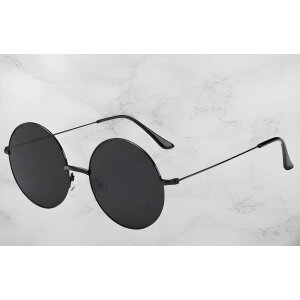 Unisex Black Round Sunglass