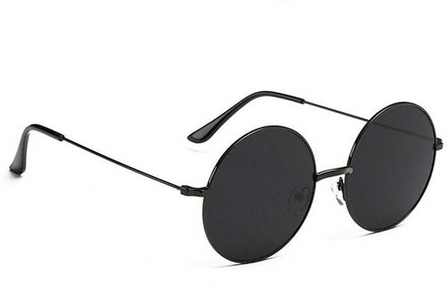 Unisex Black Round Sunglass - Image 3