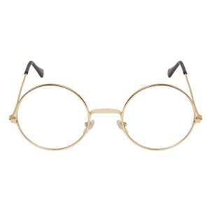 Unisex Clear Golden Round Sunglass