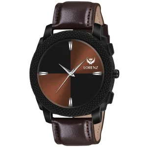Lorenz Brown Dial & Leather Strap Analogue Watch For Men