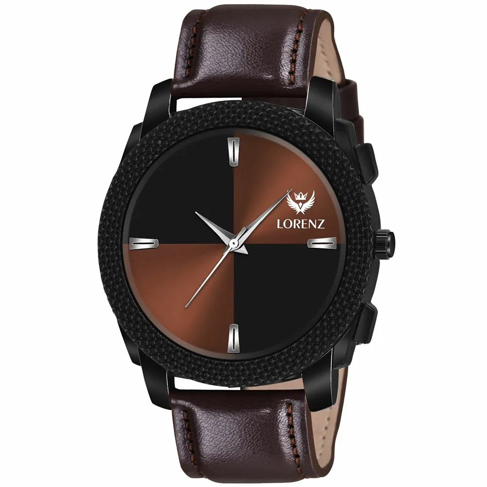Lorenz Brown Dial & Leather Strap Analogue Watch For Men