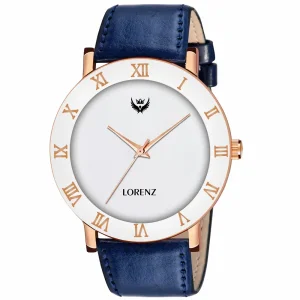 Lorenz Blue Leather Strap Watch For Men