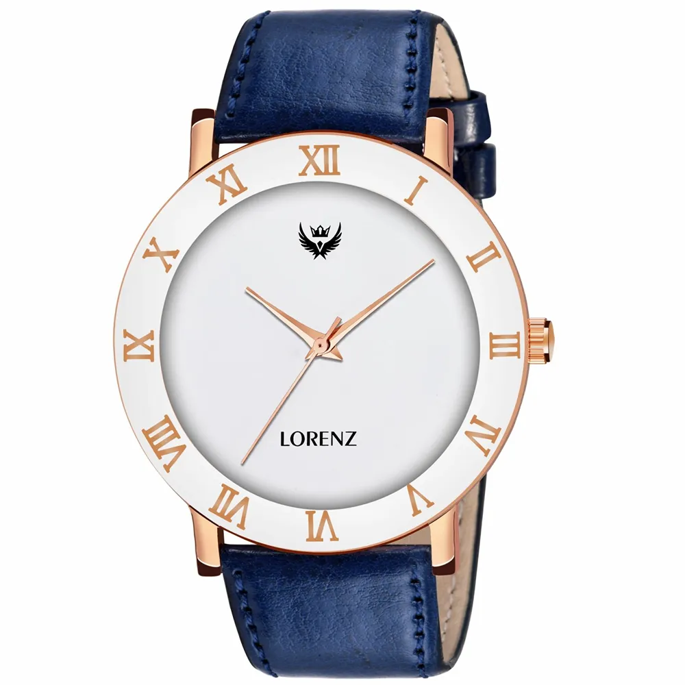Lorenz Blue Leather Strap Watch For Men