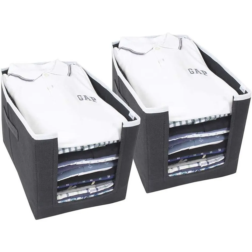 Cloth Organizer Non Woven Foldable Cloth Organizer (Pack of 2)