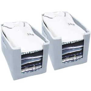 Cloth Organizer Non Woven Foldable Cloth Organizer (Pack of 2)