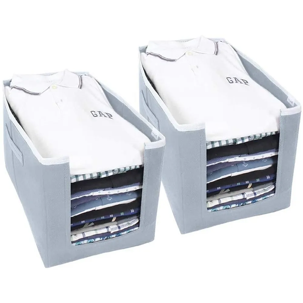 Cloth Organizer Non Woven Foldable Cloth Organizer (Pack of 2)