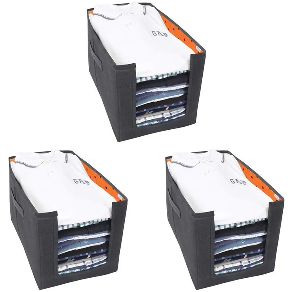 Cloth Organizer Non Woven Foldable (Pack of 3)