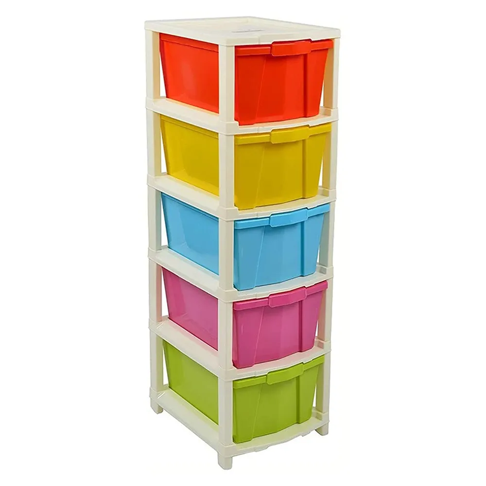 5 Layer Foldable Modular Drawer Organizer Multipurpose Drawers Boxes Storage Rack, Extra Large Basket