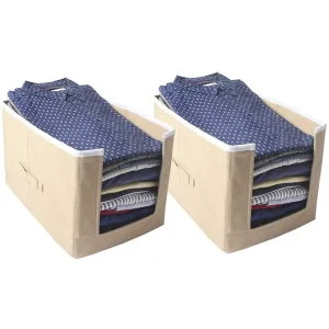 Cloth Organizer Non Woven Foldable Cloth Organizer (Pack of 2)