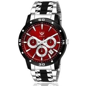 Lorenz Watch Two Tone Chain & Red Dial Watch For Men (Copy)