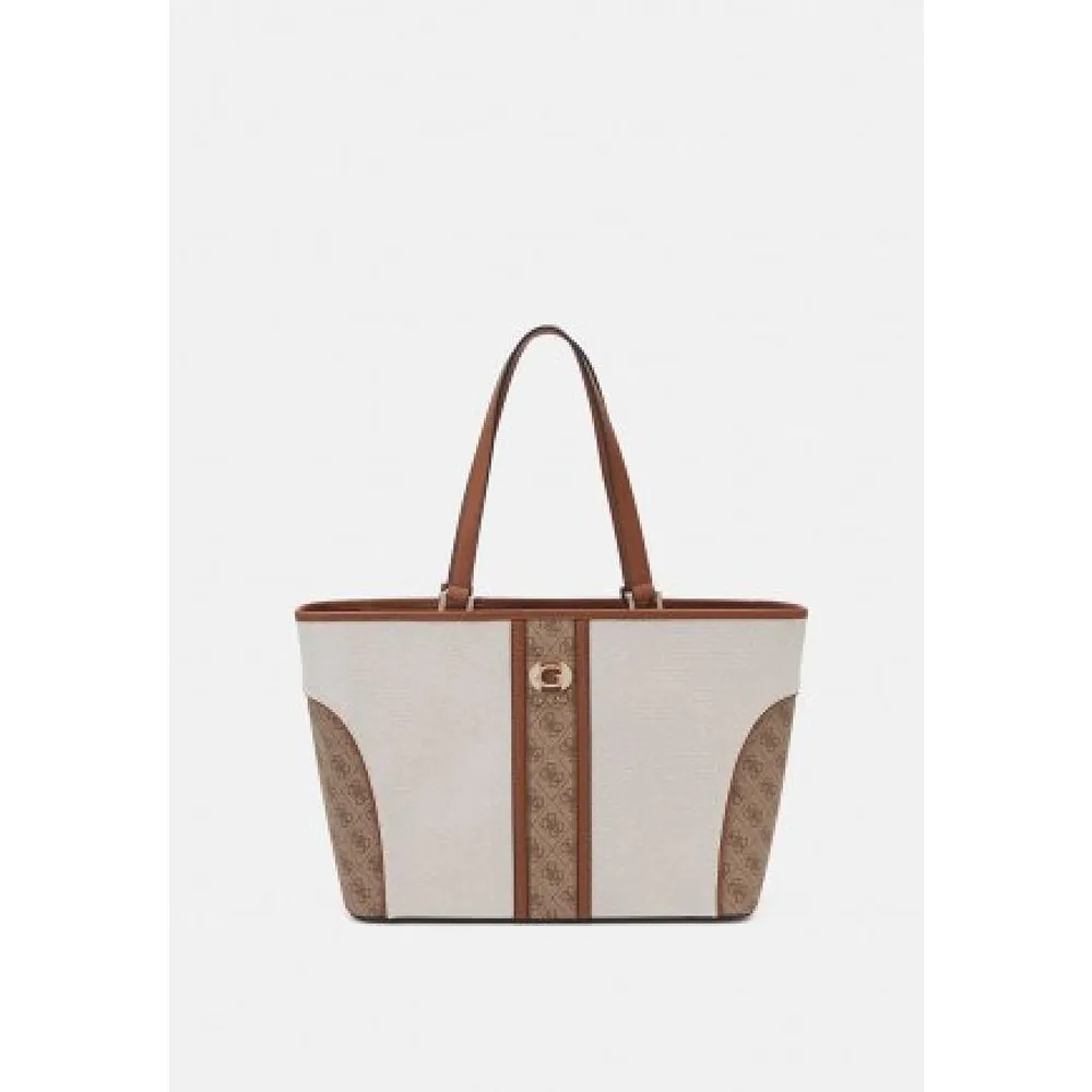Luxurious Guess Tote Bag Deauville Pearl Canvas For Women (SW210)