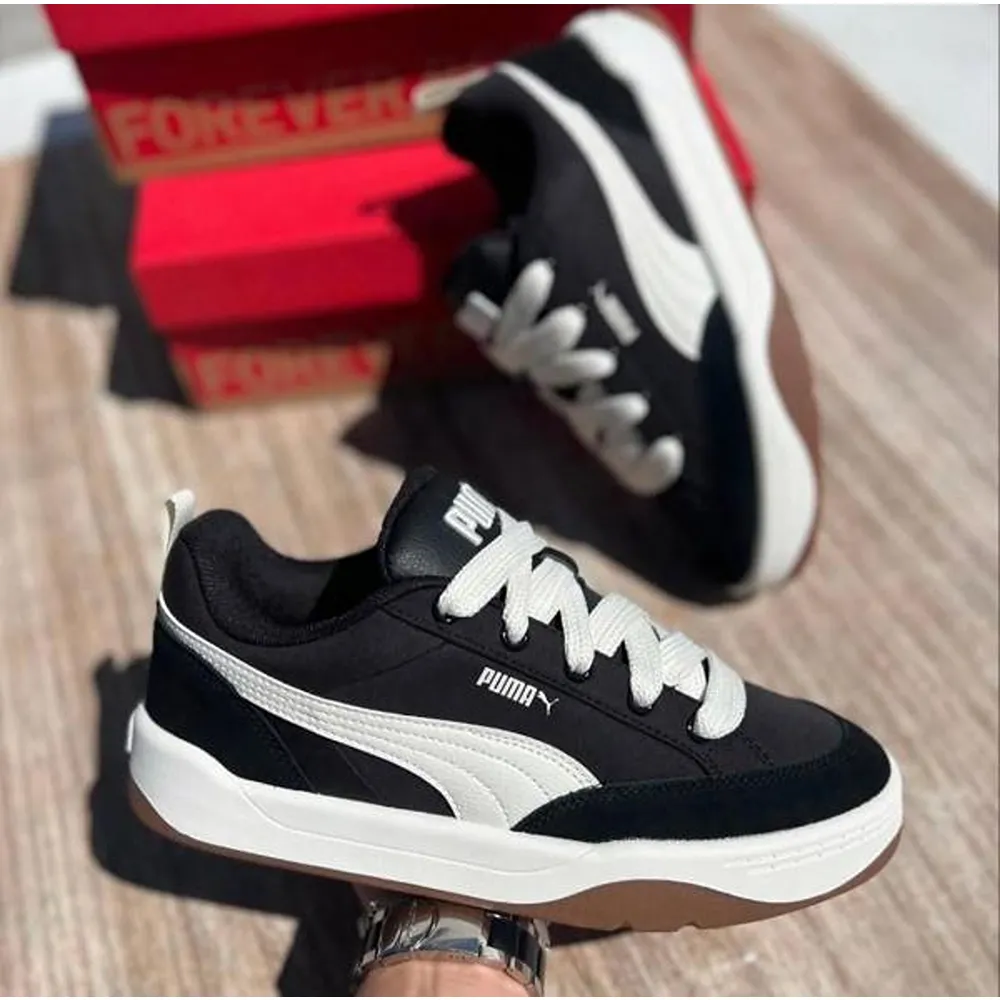 Comfortable Puma Park Shoes Lifestyle Black Beige Gum For Men (SW419) - Image 2