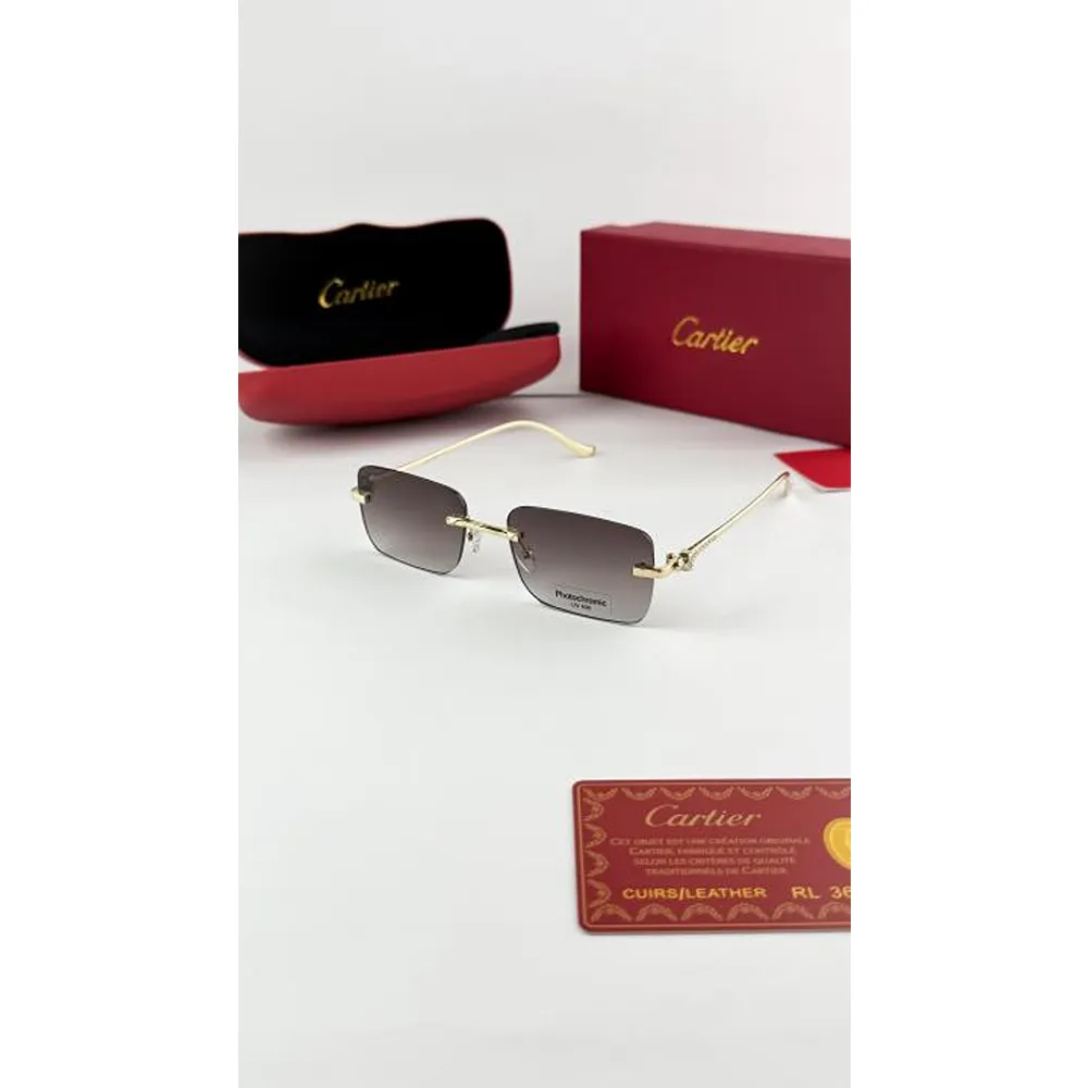 Luxurious Cartier Sunglasses Gold Brown (SUP180)