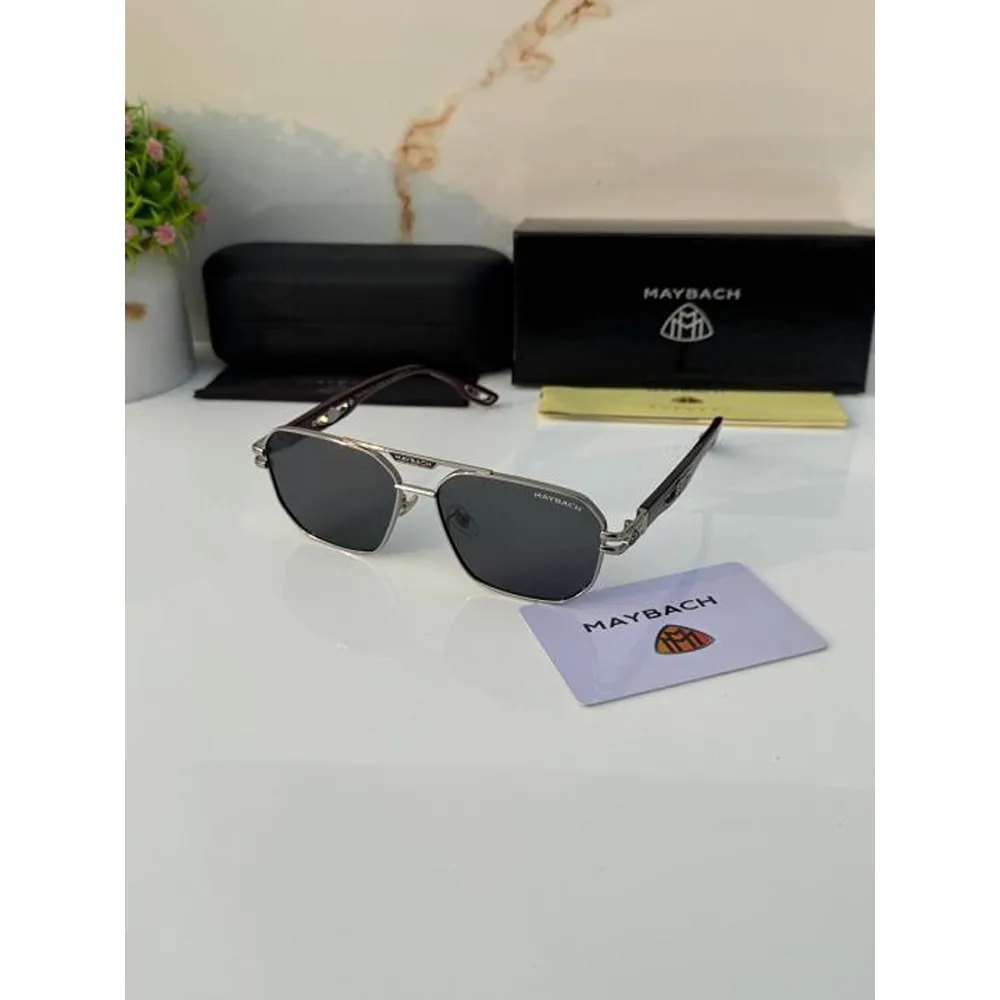 Luxurious Maybach Sunglasses Silver Black (SUP29)