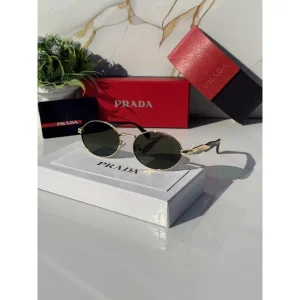 Stylish Prada Sunglasses Gold Green (SUP42)
