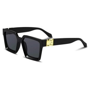 Square Black Sunglass Golden Touch