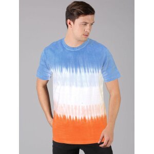 Urgear Cotton Tie & Dye Half Sleeves Mens Round Neck T-Shirt