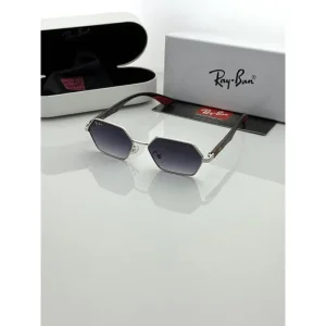Luxury Rayban Sunglasses Silver Black Shaded (SUP50)