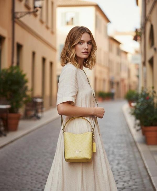 Luxurious Coach City Bucket Bag Signature Canvas With Og Box For Women (SW268) - Image 2