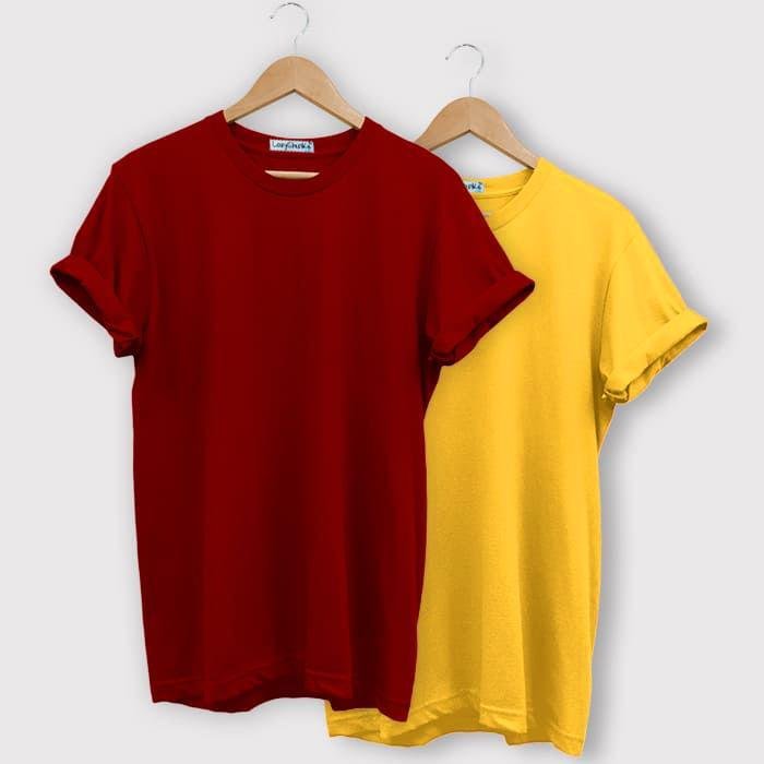 Cotton Solid Half Sleeves T-Shirt Buy 1 Get 1 Free - Image 2