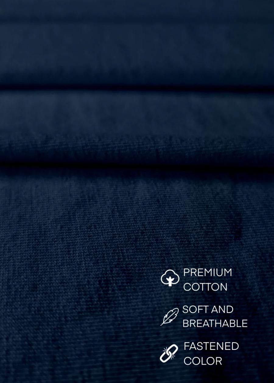 Teeshut Navy Blue Mens Solid Full Sleeves T-shirt - Image 3