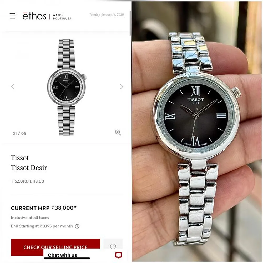 Comfortable Tissot Desire Watch Silver Black For Women (SW366) - Image 2