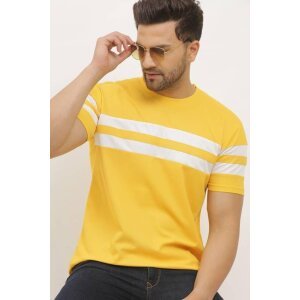 Denzolee Men's Colorblock Half Sleeve Tees