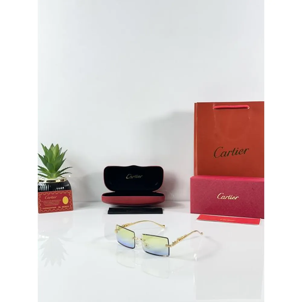 Premium Cartier Sunglasses Gold Green Blue (SUP61)