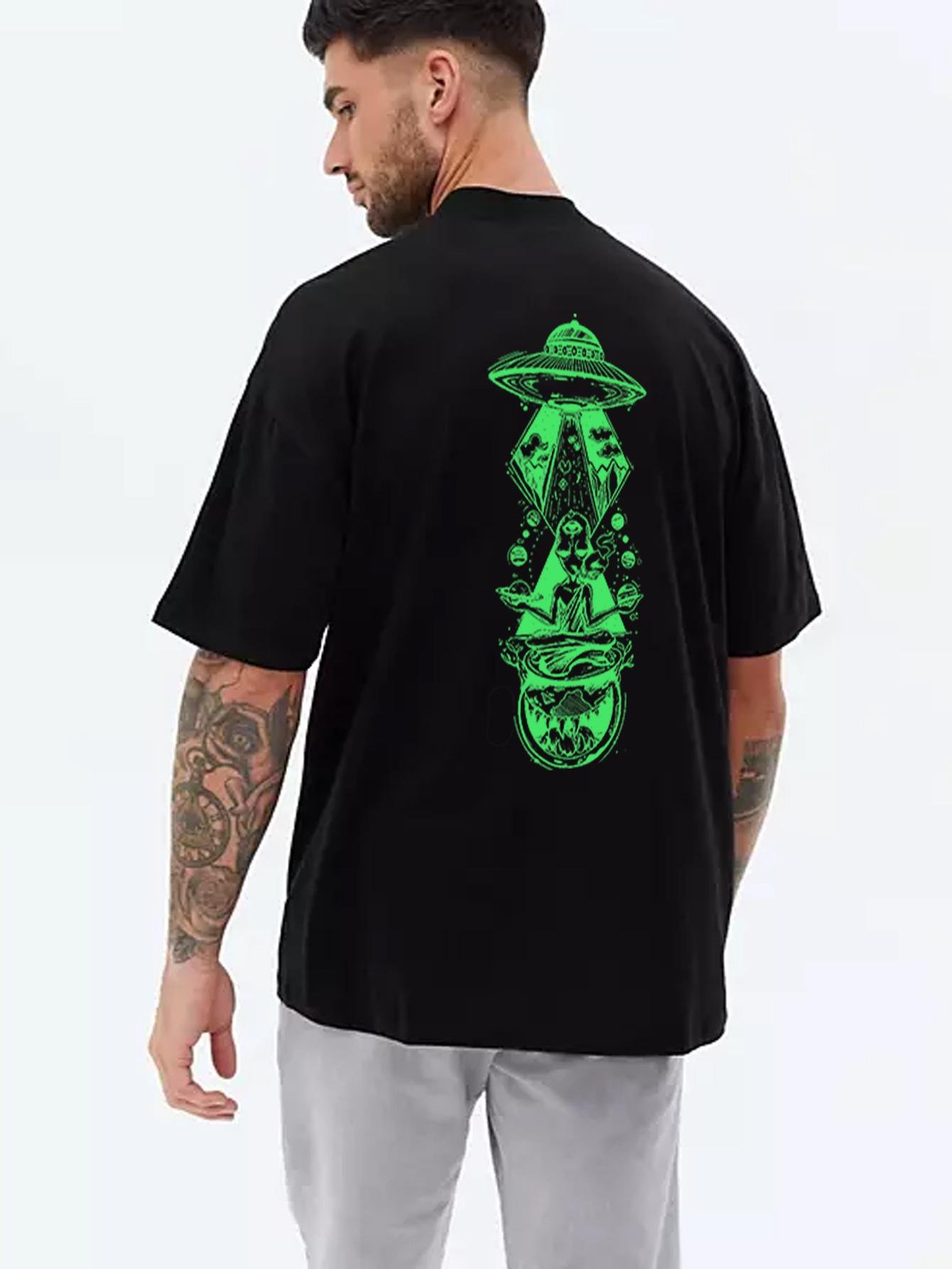 Men Graphic Print Round Neck Cotton Blend T-Shirt - Image 2