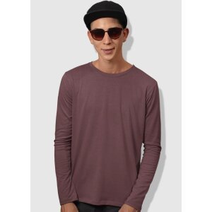 Teeshut Mauve Taupe Mens Solid Full Sleeves T-shirt