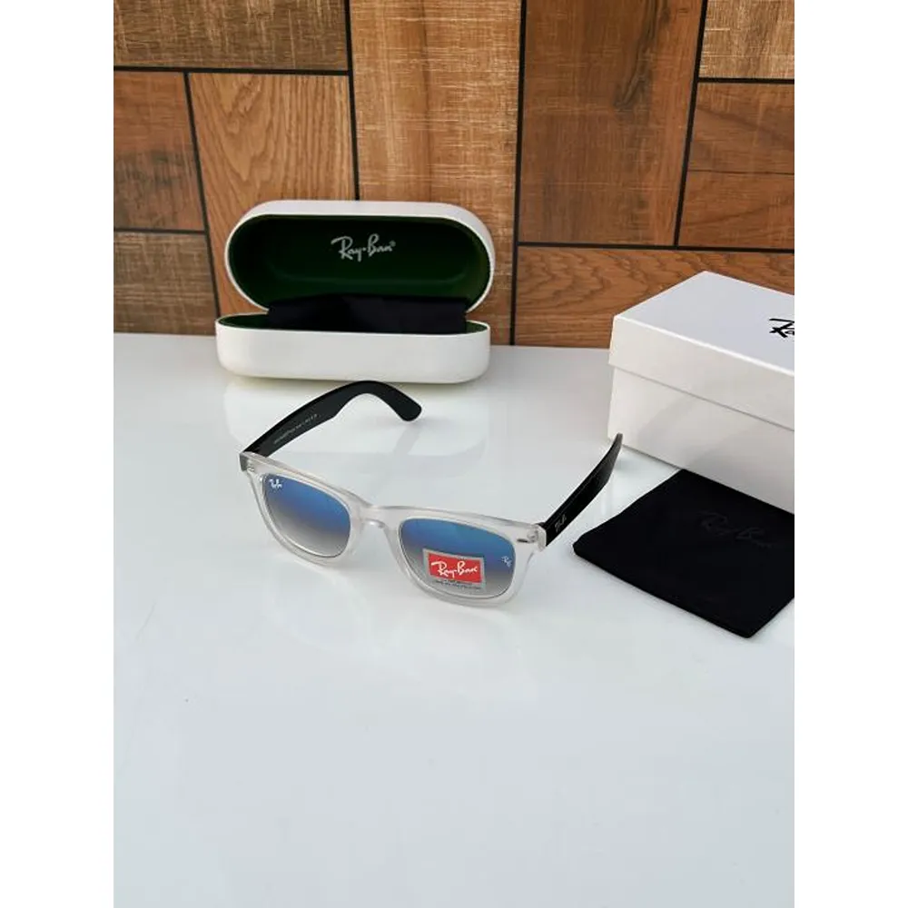 Luxury Rayban Sunglasses White Blue Shaded (SUP146)