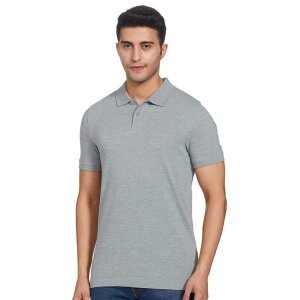 Polycotton Solid Half Sleeves Polo Neck T-Shirt