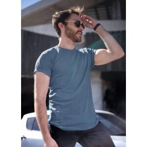 Teeshut Teal Blue Mens Solid Half Sleeves T-shirt