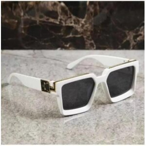 UV Protection Rectangular, Over-sized Sunglasses (60) (For Men & Women, Black, Clear)