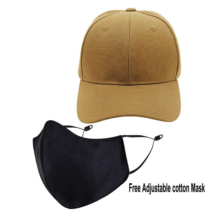 Plain Printed Unisex Cap - Brown (BHC-2263534)