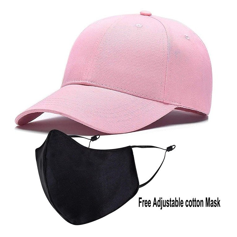 Plain Printed Unisex Cap - Pink (BHC-2263536)