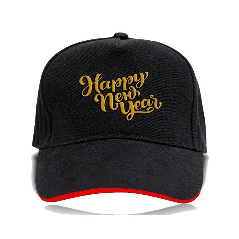 Plain Unisex Happy New Year Cap - Black (BHC-2263477)