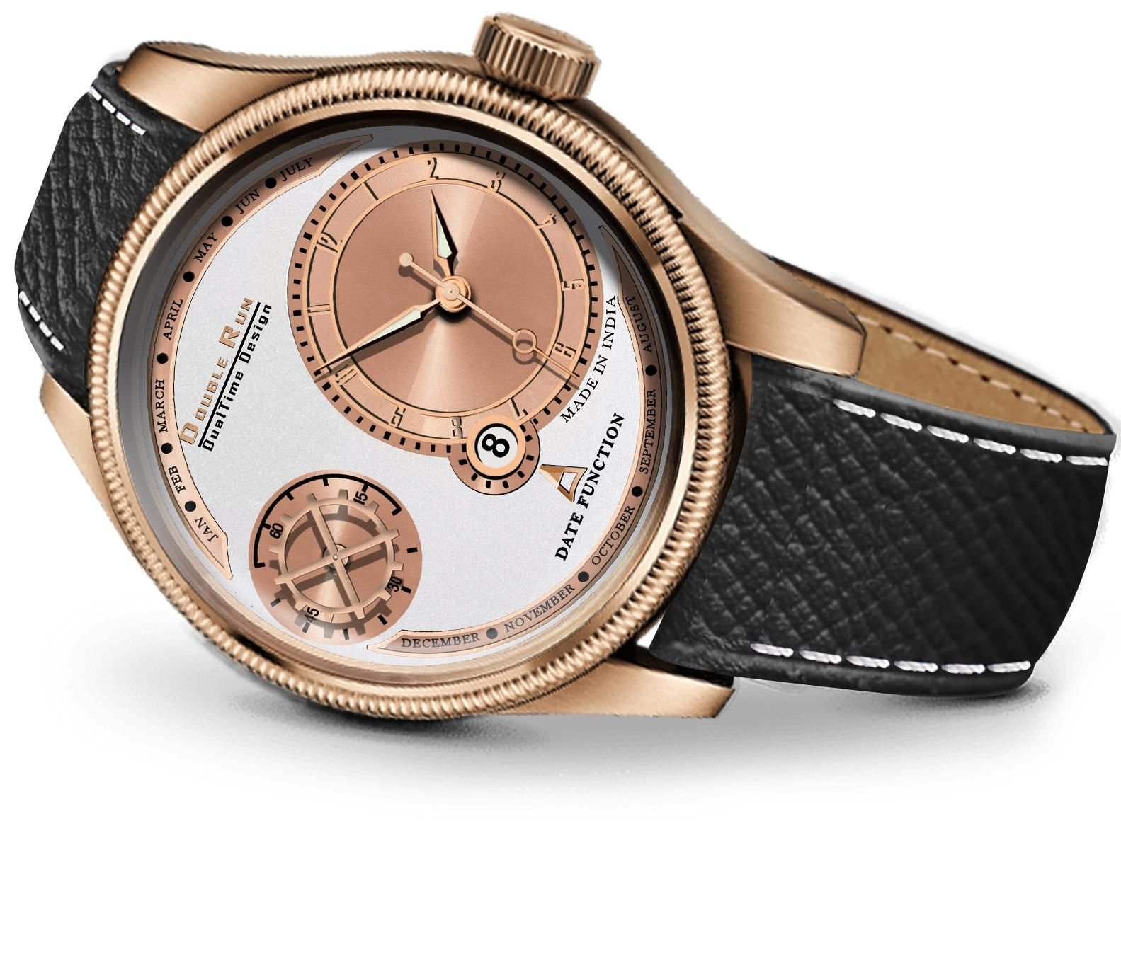 3D Glass Chronograph and Date Display Wrist Watch For Men (BHC-2409183)