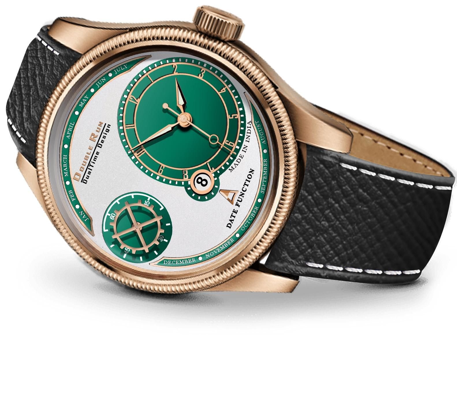 3D Glass Chronograph and Date Display Wrist Watch For Men (BHC-2409209)