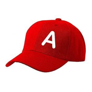 Unisex Plain A Printed Cotton Cap - Red (BHC-2216584)