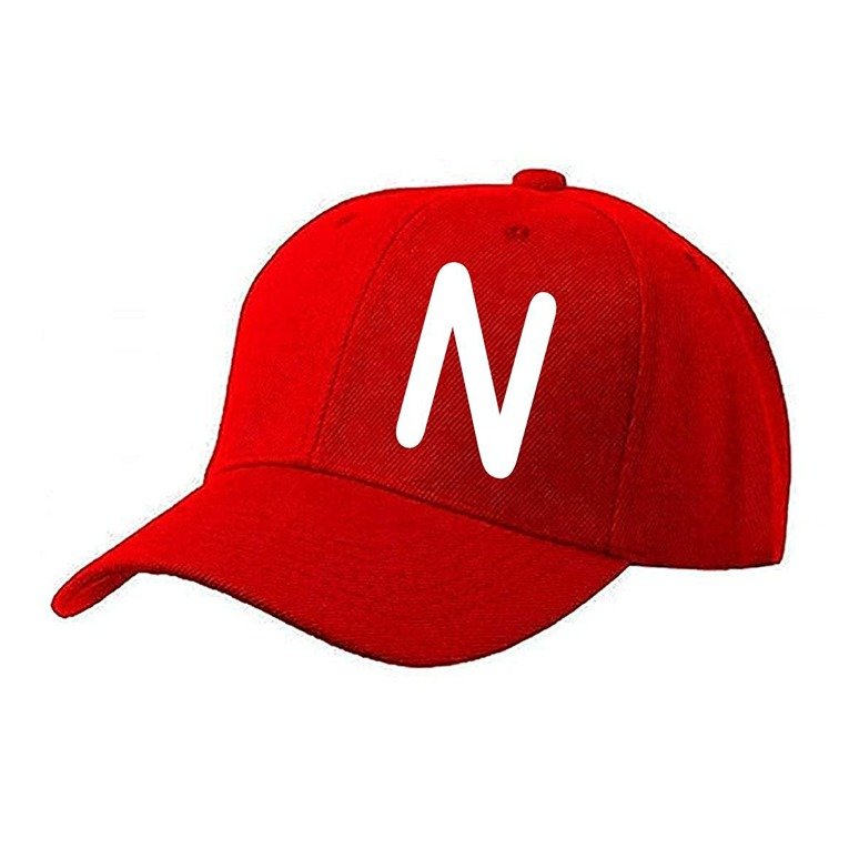 Unisex Plain N Printed Cotton Cap - Red (BHC-2217166)