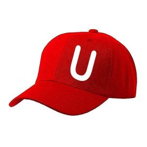 Unisex Plain U Printed Cotton Cap - Red (BHC-2217177)