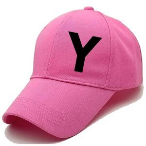 Unisex Plain Y Printed Cotton Cap - Pink (BHC-2215786)